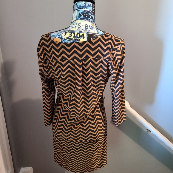 Tacera Brown an Black Dress - Picture 2 of 3